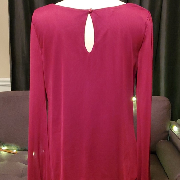 Maurices burgundy statement shoulder blouse - Picture 4 of 9